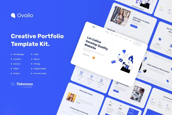 Ovolio creative agency Elementor template kit preview
