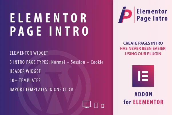 Page Intro for Elementor plugin banner