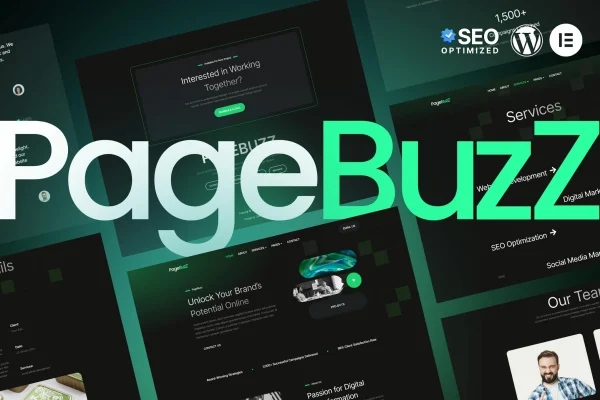 PageBuzz digital agency Elementor template kit page previews