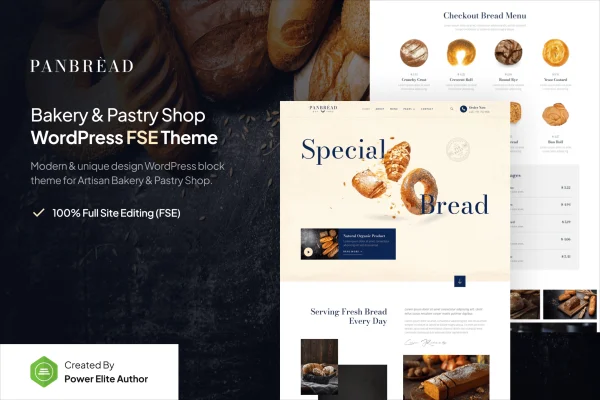 Panbread bakery and pastry WordPress theme preview