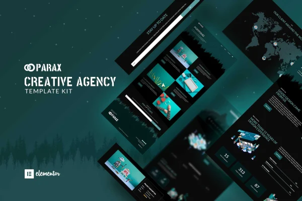 Parax creative agency Elementor template kit cover image