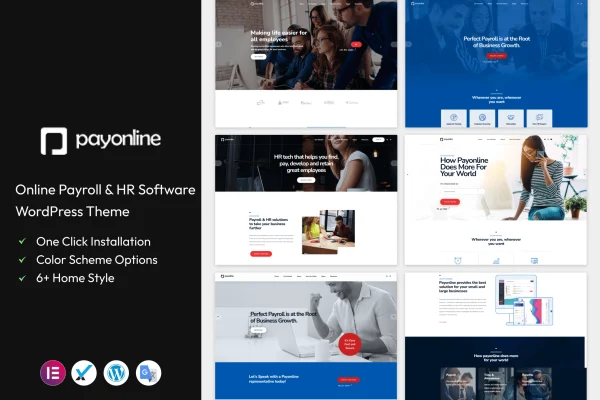 Payonline payroll and HR WordPress theme preview