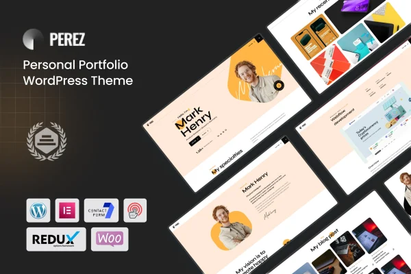 Perez portfolio WordPress theme preview