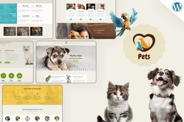 Pet World dog care and pet shop WordPress theme preview