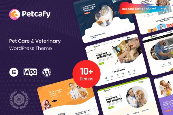 Petcafy pet care and veterinary WordPress theme preview