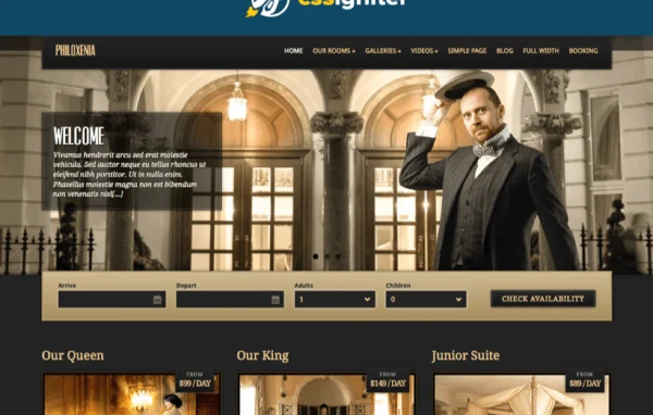 Philoxenia hotel WordPress theme preview