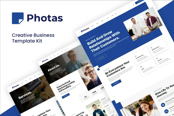 Photas email marketing company Elementor template kit cover