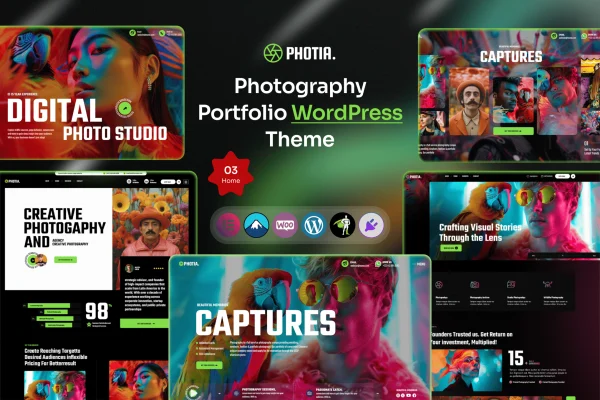 Photia photography portfolio WordPress theme preview