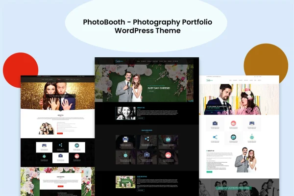 PhotoBooth photography portfolio WordPress theme preview