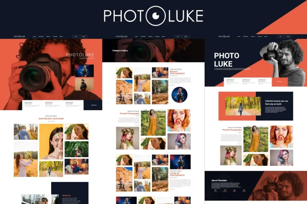 Photoluke photography Elementor template kit cover image