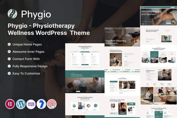 Phygio physiotherapy and wellness WordPress theme preview