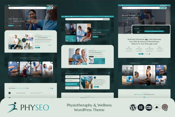 Physeo physiotherapy and wellness WordPress theme preview