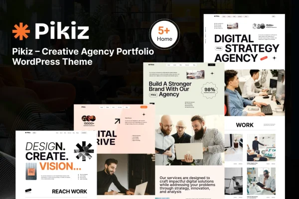 Pikiz creative agency portfolio WordPress theme preview