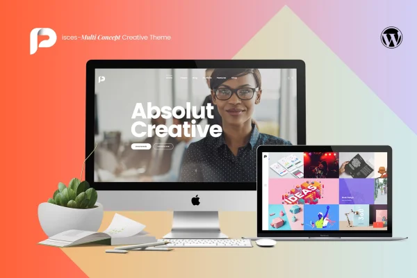 Pisces multi concept creative WordPress theme cover image