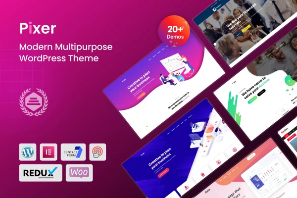 Pixer digital agency WordPress theme preview