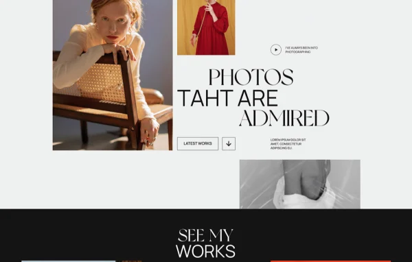Pixetty photography WordPress theme preview with portfolio gallery and booking section