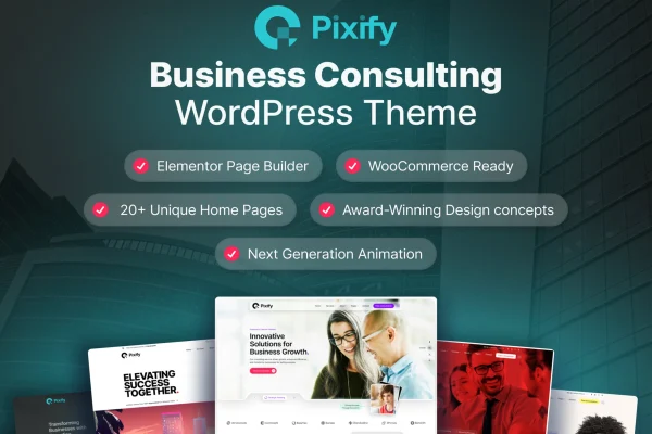 Pixify business consulting WordPress theme preview