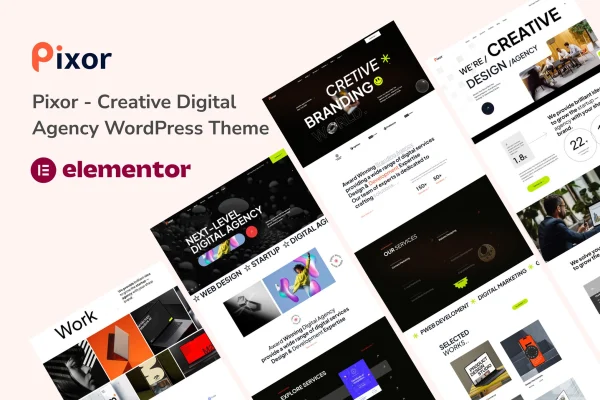 Pixor creative digital agency WordPress theme preview