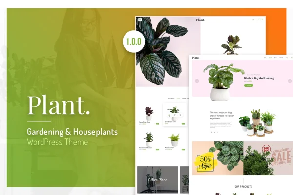 Plant gardening and houseplants WordPress theme preview