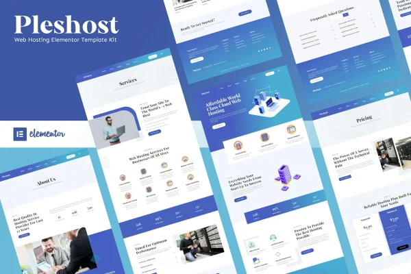Pleshost cloud web hosting Elementor template kit preview