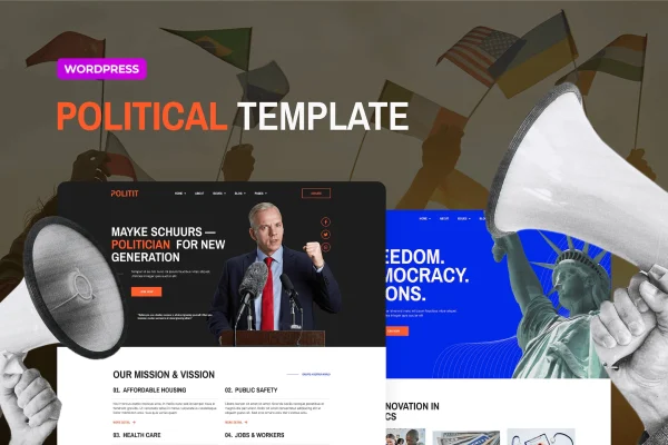 Politit political party Elementor template kit preview