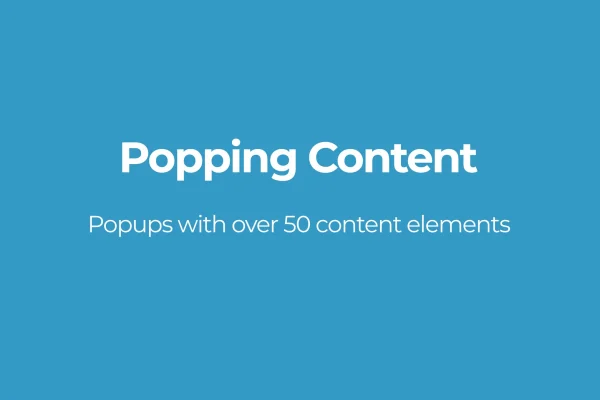 Popping Content WordPress plugin banner showing popup and side box overlays