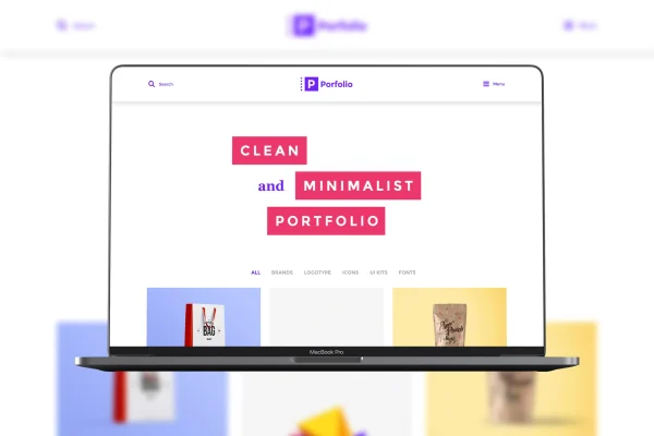 Porfolio WordPress theme preview with portfolio and gallery layouts