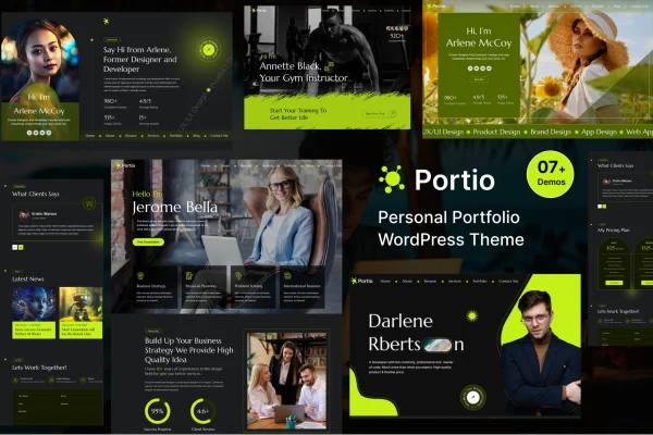 Portio personal portfolio and resume WordPress theme preview