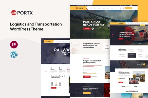 Portx logistics and transportation WordPress theme preview