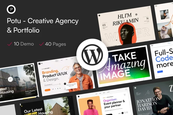 Potu creative agency and portfolio WordPress theme preview