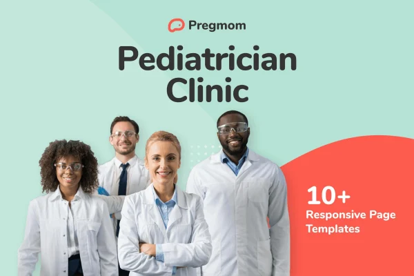 Pregmom pediatrician clinic Elementor template kit preview