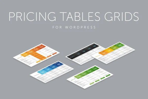 Pricing Tables plugin banner showing sample pricing grid columns