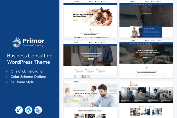 Primor business consulting WordPress theme preview