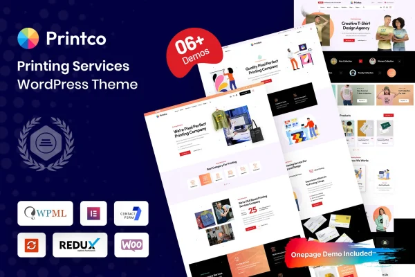 Printco printing services WordPress theme preview