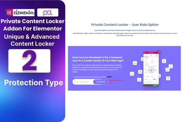 Private Content Locker Addon For Elementor plugin banner
