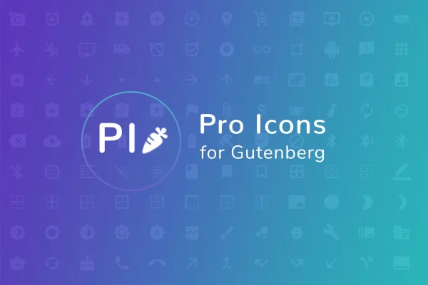 Pro Icons for Gutenberg WordPress Editor plugin banner with sample icons