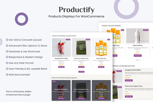 Productify Pro WooCommerce product display plugin banner
