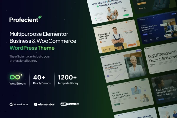 Profecient multipurpose business and WooCommerce WordPress theme preview