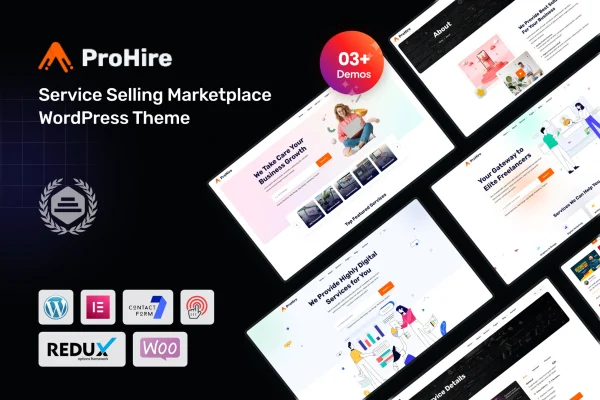 Prohire service marketplace WordPress theme preview