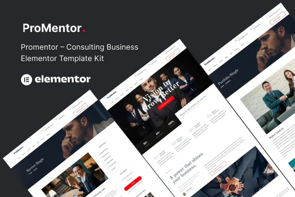 Promentor business consulting Elementor template kit preview