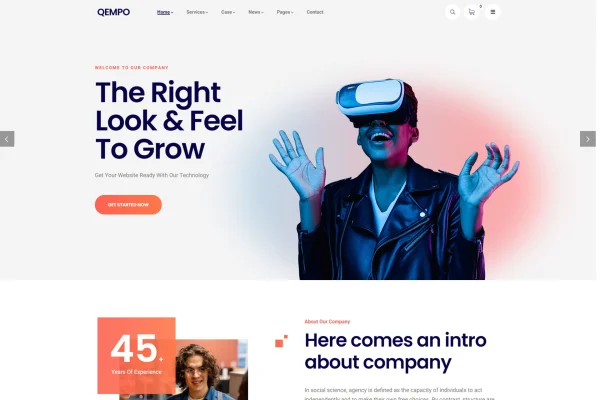 Qempo digital agency WordPress theme preview