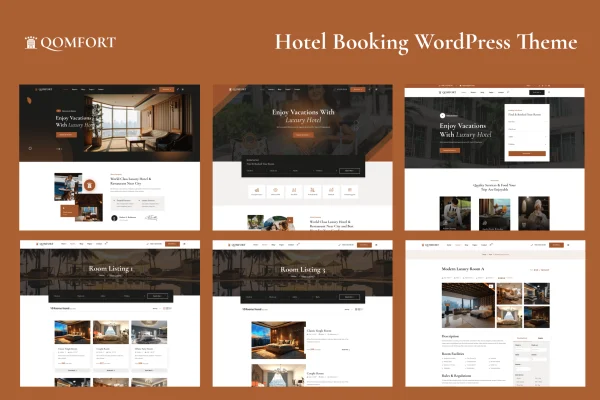 Qomfort Theme hotel booking WordPress theme preview
