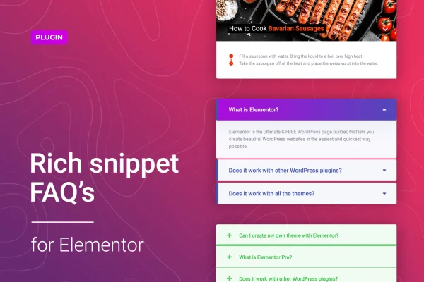 Questionar for Elementor FAQ accordion plugin banner