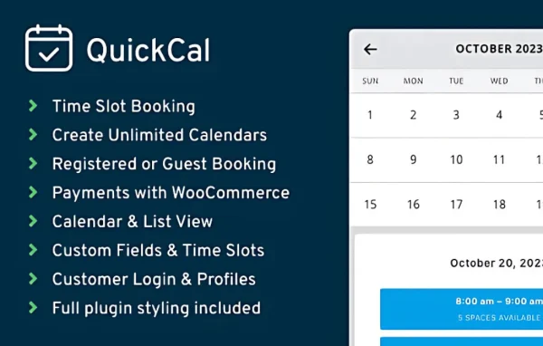 QuickCal appointment booking plugin banner
