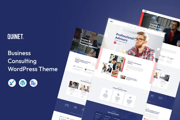 Quinet business consulting WordPress theme preview
