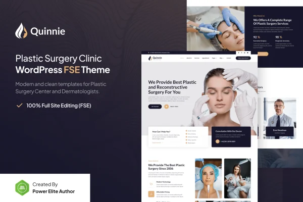 Quinnie plastic surgery clinic WordPress theme preview