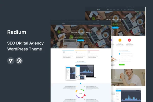 Radium SEO and digital agency WordPress theme preview