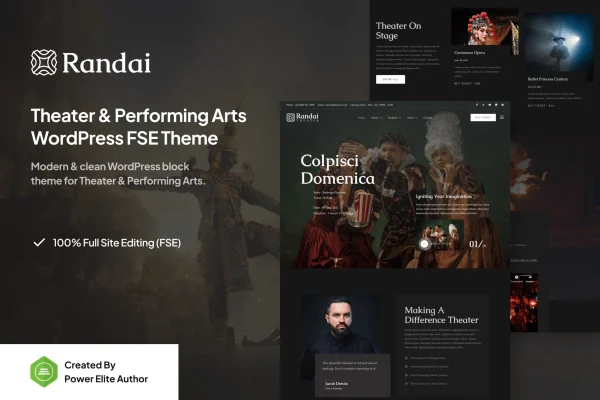 Randai theater and entertainment WordPress theme preview