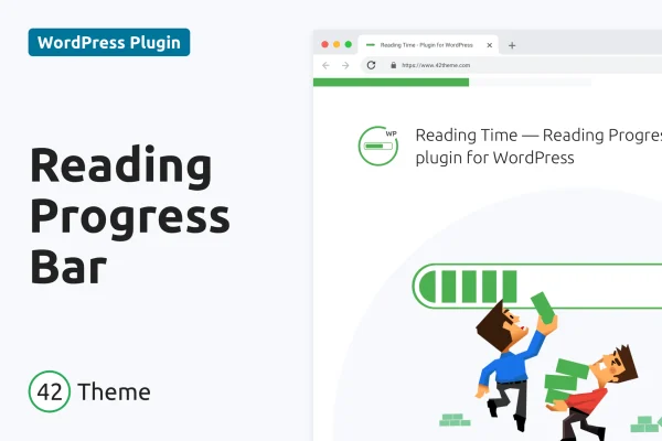 Reading Progress plugin banner showing a progress bar at the top of a blog post