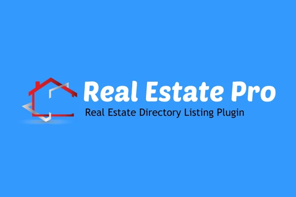 Real Estate Pro plugin banner with property listings and agent profiles